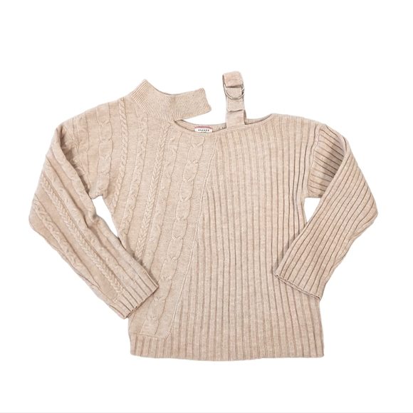 Andree by Unit Multiknit Oat One Shoulder Sweater - Picture 5 of 13